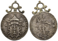 BOLOGNA. Stato Pontificio. Sede vacante 1823. 1/2 scudo 1823. Ag. Gig.5. Con appiccagnolo d'epoca. MB+