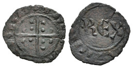 BRINDISI o MESSINA. Carlo I d'Angiò (1266-1285). Denaro Mi (0,75 g). MEC 14, 649. qBB