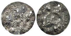 CAMERINO. Giulia Varano e Guidobaldo della Rovere Duca di Urbino (1534-1539). Grosso. Ag (1,26 g). Stemma coronato partito Della Rovere e Varano - San...