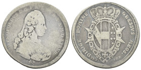 FIRENZE. Pietro Leopoldo di Lorena (1765-1790). Scudo da 5 paoli o Mezzo francescone 1777. Ag (12,90 g). Busto a destra - Stemma ovale. MIR 386/1. RR....