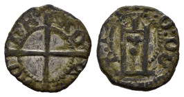 GENOVA. Pietro di campofregoso, Doge XXVI (1450-1458). Minuto. Mi (0,75 g). D/P C DVX IAN, Castello; R/CONRAD sigla, croce intersecante. MIR 96. Bella...