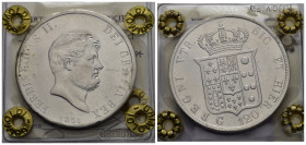 NAPOLI. Ferdinando II di Borbone (1830-1859). Piastra da 120 grana 1851. Ag. Da montatura. Periziata Grimoldi BB+