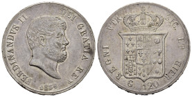 NAPOLI. Ferdinando II di Borbone (1830-1859). Piastra da 120 grana 1856 (8 della data ribattuto). Ag. Magliocca 566. BB+