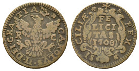 PALERMO. Regno di Sicilia. Carlo II (1665-1700). Grano 1700. MIR 497/3. BB