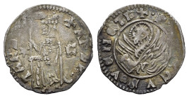 VENEZIA. Andrea Contarini (1368-1382). Soldino di terzo tipo. Nel campo davanti al Doge una stella, dietro sigla F del massaro. Ag (0,46 g). Mont.128....