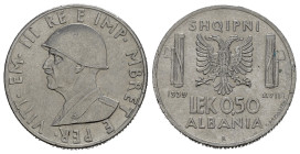 Regno d'Italia. Vittorio Emanuele III (1900-1943). ALBANIA. 0,50 lek 1939 XVIII. Magnetica. Gig.9a. qSPL