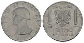 Regno d'Italia. Vittorio Emanuele III (1900-1943). ALBANIA. 0,50 lek 1941 XIX. Magnetica. qSPL