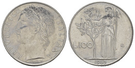 Repubblica Italiana. 100 lire 1963 "Minerva". qFDC