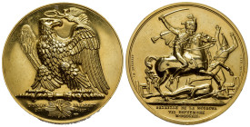 FRANCIA. Medaglie Napoleoniche. Riconio XX sec. Medaglia 1807 Battaglia della Moscowa. AE dorato (44,15 g - 40,7 mm) Opus Denon - Jaley. qFDC