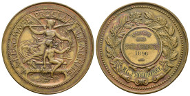 Medaglie del mondo. FRANCIA. Medaglia Union des Stenographes 1896 - nominativa M.G.Prodhomme. AE (40 mm - 32,5 g). BB+