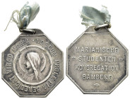 MEDAGLIE ESTERE – GERMANIA – REPUBBLICA DI WEIMAR (?), Medaglia religiosa di forma ottagonale, al dritto testa della Vergine Maria a s. intorno VIRGO ...