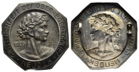 MEDAGLIE ESTERE – GERMANIA REPUBBLICA DI WEIMAR (1918-1933) – 1929, distintivo Gauturnfest des ober eger gaues Neudek. Di forma ottagonale, al dritto ...