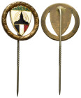 MEDAGLIE ESTERE – PRUSSIA/GERMANIA - pin per cravatta distintivo per gara di tiro di III classe bronzo, di II tipo, dal diametro più piccolo, del Kyff...