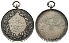 MEDAGLIE ESTERE – REGNO UNITO . GIORGIO V (1917-1936), medaglia emessa nel 1924 per una gara di badminton. Al dritto, incise, due racchette per il gio...