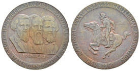 MEDAGLIE ESTERE – STATI UNITI D’AMERICA (USA) - medaglia commemorativa 1960. D/NATIONAL PONY EXPRESS CENTENNIAL ASSOCIATION (1860-1960); R/RUSSEL - MA...