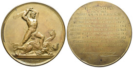 MEDAGLIE ESTERE – UNIONE DELLE REPUBBLICHE SOCIALISTE SOVIETICHE (URSS) – 1929, Medaglia non portativa, con la raffigurazione di Ercole (Eracle) che u...