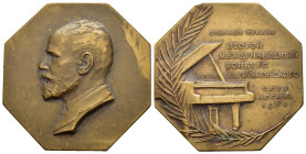 Medaglie del mondo. Russia. Unione Sovietica. CCCP. Medaglia ottagonale 1962. Tchaikovsky, musicista e compositore. AE (72,31 g - 51 mm). SPL