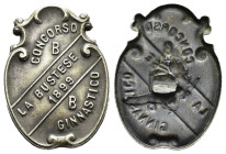 MEDAGLIE ITALIANE – REGNO D’ITALIA – UMBERTO I (1878-1900)- BUSTO ARSIZIO, Distintivo del 1899 per il concorso ginnastico della societa' di ginnastica...