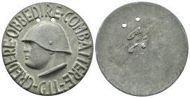 MEDAGLIE ITALIANE – REGNO D’ITALIA – VENTENNIO FASCISTA – BENITO MUSSOLINI - GIL, medaglione ferma fazzoletto della GIL. Al dritto testa del Duce a si...