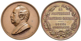 MEDAGLIE ITALIANE – REGNO D’ITALIA – VITTORIO EMANUELE II (1861-1878), SEN PROF. FRANCESCO CARRARA - LUCCA, medaglia non portativa, emessa nel 1876 da...
