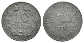 Gettoni. POLONIA. Zambrow. Monetazione militare - Token (1929-1934). 10 Groszy Scuola cadetti ufficiali della riserva di fanteria. Zn (1,88 g). BB