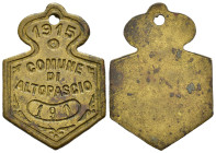 Targhetta "Tassa" Comune di Altopascio (Lucca). 1915. AE (5,48 g). BB