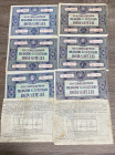 Romania. Lotto di 8 cedole azionarie. MB-BB