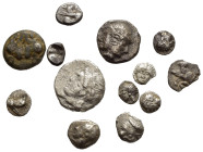 Monete antiche. Lotto di 13 monete da catalogare. Ag - frazioni. Grecia antica. Ancient Greek coins - AR fractions. MB-BB Monete di lecita provenienza...