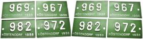 COLLEZIONISMO VARIO – AUSTRIA – ANNESSIONE NAZISTA ANSCHLUSS (1938-1945), Lotto di 4 targhe per biciclette (numeri 967-969-972 e 982) in uso nel 1938 ...