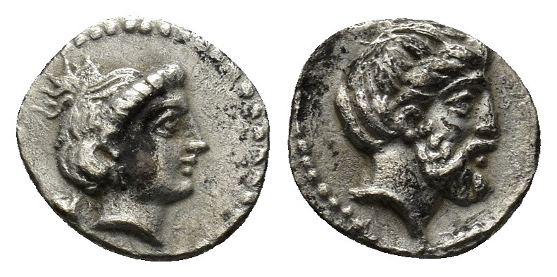 CILICIA, Nagidos. Circa 400-380 BC. AR Obol (9mm, 0.6 g). Head of Aphrodite righ...