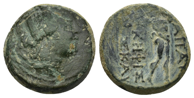 PHRYGIA. Apameia. Circa 88-40 BC. AE. (18mm, 5.4 g) Kephiso(...) Skay(...), magi...