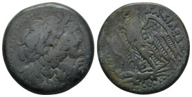 PTOLEMAIC KINGS of EGYPT. Ptolemy IV Philopator. 222-205/4 BC. Æ (27mm, 15.4 g). Alexandreia mint. Diademed head of Zeus-Ammon right / Eagle with clos...