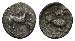 Cilicia. Kelenderis circa 300 BC. Obol AR (10mm, 0.6 g). Horse galloping right / ΚΕΛ, Goat kneeling right, head right.