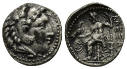 Kings of Macedon. Uncertain mint. Alexander III "the Great" 336-323 BC. Drachm AR (16mm, 3.6 g). Head of Herakles right, wearing lion skin / AΛEΞANΔPO...