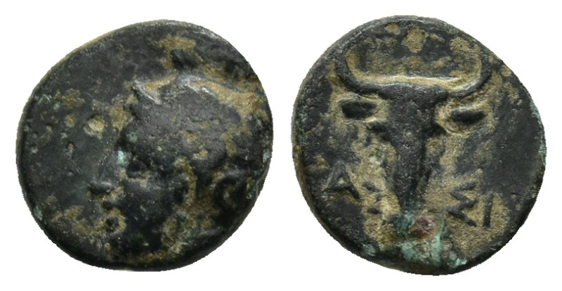 TROAS. Assos. 4th-mid 3rd century BC. AE (1.1 Gr. 10mm.)
Head of Athena to right...