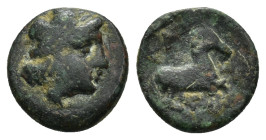 TROAS. Gargara. Ae (Circa 400-284 BC). (1 Gr. 10mm.)
 Laureate head of Apollo right.
 Rev. Horse prancing right.