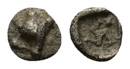 PAMPHYLIA, Aspendos (Circa 460-420 BC) AR Tetartemorion (0.1 Gr. 4mm)
Astragalos
Rev.Triskeles within incuse square.