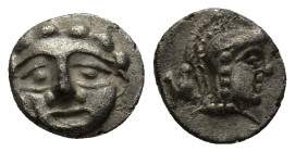 PISIDIA. Selge. Obol (0.9 Gr. 10mm) (Circa 350-300 BC). 
Helmeted head of Athena right. 
Rev: Facing gorgoneion.