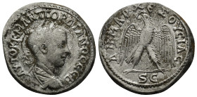 Gordian III. Seleucis and Pieria. Tetradrachm. 242-244 AD. Antioch. (13.3 Gr. 26mm)
Laureate, draped and cuirassed bust to right. 
Rev. ΔΗMAΡX ЄΞΟΥϹΙΑ...