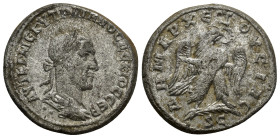 SELEUCIS and PIERIA, Antioch. Trajan Decius. AD 249-251. Tetradrachm (12.3 Gr. 26mm).
 Laureate, draped, and cuirassed bust right, seen from behind. 
...