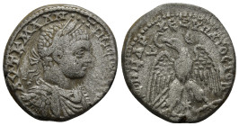 SYRIA, Seleucis and Pieria. Antioch. Elagabalus, 218-222. Tetradrachm (12.7Gr. 26mm)
Laureate head of Elagabalus to right, with slight drapery on his ...