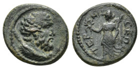 PISIDIA. Termessus. Pseudo-autonomous AE (15mm, 2.6 g), late 2nd to 3rd Century AD. Obv. Bearded bust of Herakles right, club over shoulder. Rev. TEPM...