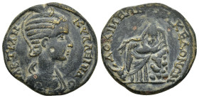 Phrygia. Dokimeion. Tranquillina (Augusta) 241-244 AD. (8.6 Gr. 27mm.)
 Diademed and draped bust of Tranquillina right.
Rev. Tyche of Docimeum seated ...