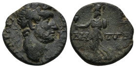 PAMPHYLIA. Side. Hadrian (117-138). Ae. (18mm, 4.5 g) Obv: AY KAICAP TPAIANOC AΔPIANOC CЄ. Laureate and cuirassed bust right. Rev: CIΔH - TωN. Athena,...