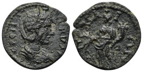 Pamphylia, Perge. Herennia Etruscilla Augusta (249-251 AD). Æ (23mm, 5.7 g) ƐΡƐΝ ΑΙΤΡΟΥϹΚΙΛΛΑΝ ϹƐ; diademed and draped bust of Etruscilla, r. / ΠƐΡΓΑΙ...