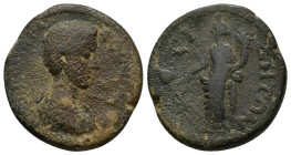 Pamphylia. Side. Commodus AD 180-192. Bronze Æ (23mm, 8.9 g) ΑVΤ ΚΑΙϹΑΡΑ ΚΟΜΜΟΔΟΝ; bare-headed bust of Commodus (youthful) wearing (cuirass and) palud...