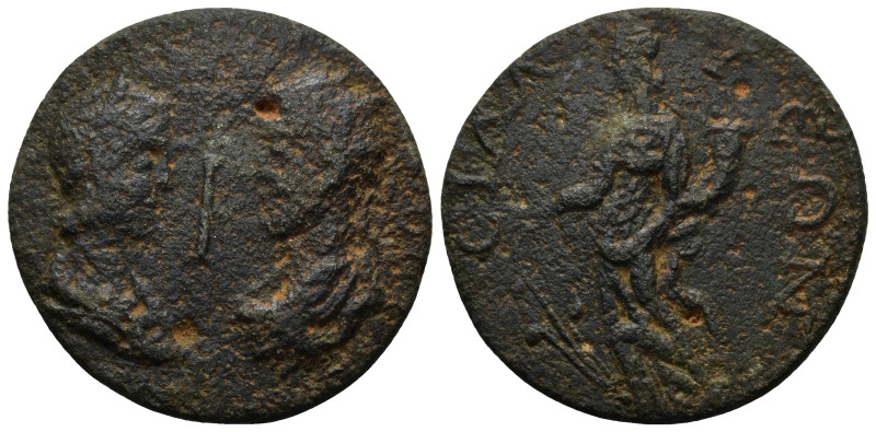 Pamphylia, Sillyum, Gallienus and Salonina AE (33mm, 18.0 g) . (AY K ΠO ΛI ΓAΛΛI...