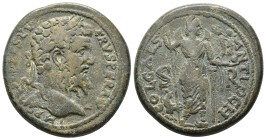 Pisidia, Antiochia. Septimius Severus. A.D. 193-211. (27.8 Gr. 38mm )
Laureate head of Septimius Severus to right.
Rev. COL CAES ANTIOCH / S R Mên s...