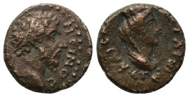 Cappadocia. Caesarea. Antoninus Pius AD 138-161. Bronze Æ (16mm, 4.6 g) ΑΥΤ ΑΝΤⲰΝEΙΝΟϹ [...], laureate head of Antoninus Pius, right / ΚΑΙϹΑΡEⲰΝ Τ ΠΡ ...
