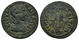 PHRYGIA, Dionysopolis. Julia Maesa. Augusta, AD 218-224/5. Æ (22mm, 4.8 g) ƐΙΟΥΛΙΑ ΜΑΙϹΑ ϹƐΒ; draped bust of Julia Maesa, r. / ΔΙΟΝΥϹΟΠΟΛΕΙΤΩΝ ΤΟ Ο; A...